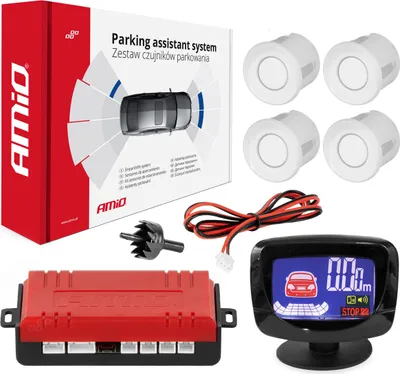 Imagen del producto de AMiO 01563: Sensor de asistencia para estacionamiento trasero con 4 sensores y un alcance de 2,5 metros