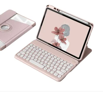 Produktbild von INF 360° Drehbar Bluetooth Tastatur Hülle für iPad 5/6 (2017/2018) 9.7" - Rosa