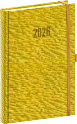Obrázek produktu pro Notique Denní diář Rivoli 2026, žlutozelený, 15 x 21 cm