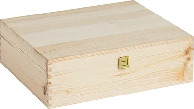 Produktbild von Holzkiste | 3 Flaschen 750 ml | Innenmaß 33,9 x 28,1 x 19,3 | Kiste / Wein- / Bierbehälter | Geschenk Geburtstage Hochzeiten Veranstaltungen, 46 x 46 x 23