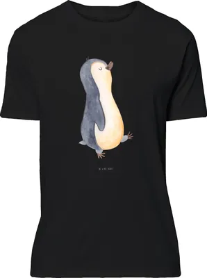 Produktbild von Mr. & Mrs. Panda Tshirt Pinguin marschieren - Schwarz - Geschenk, Pinguine, oberteil, S T-Shirt, Lustiges, Bruder, Familie, Shirt, Stolz