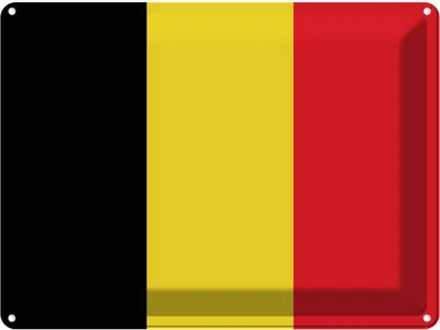 Produktbild von vianmo Blechschild 30x40 cm Belgiens Belgium Flagge Fahne Wappen