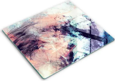 Zdjęcie produktu dla Deska kuchenna – 60 cm x 52 cm - Szklana deska do krojenia - Szkło hartowane – Antypoślizgowa - Malowana Abstrakcja