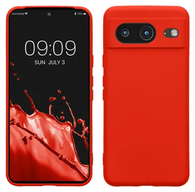 Produktbild von kwmobile Slim Case kompatibel mit Google Pixel 8 Hülle - Handyhülle aus Silikon in Mandarin Orange