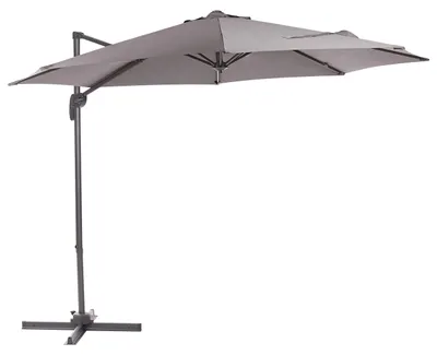 Produktbild von BELIANI Ampelschirm Dunkegrau Polyester Rund ⌀ 300 cm Terrasse Garten