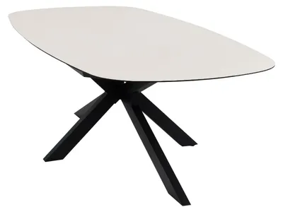 Produktbild von Ovaler Gartentisch Malaga | 240 x 115 cm | Schwarz & Cerra Vetro