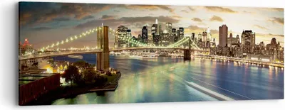 Produktbild von Bild auf Leinwand - Leinwandbild - Amerika Architektur New York - 90x30cm - Wand Bild - Wanddeko - Leinwanddruck - Bilder - Kunstdruck - Wanddekoration - Leinwand bilder - Wandkunst - AB90x30-0226