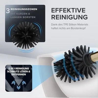 Produktbild von Silikon Toilettenbürste Edelstahl frei stehend