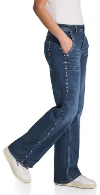 Productafbeelding van Street One wijde broek met studs