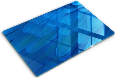 Produktbild von Glasschneideplatte - Herdabdeckplatte - 80x52 cm -Schneidebrett - Spritzschutz -Vogelfedern
