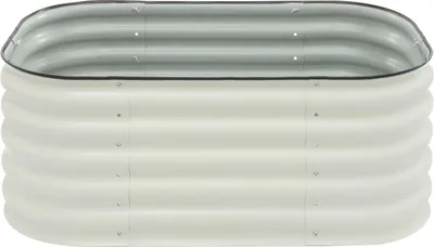 Immagine prodotto di Aiuola rialzata moderna in metallo - Fioriera - 105×60×43 cm - Per giardino, cortile, balcone, terrazza - Bianco