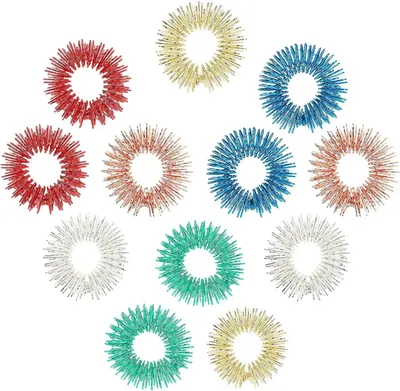 Imagen del producto de Juego de 12 anillos de acupresión con textura para estimular los sentidos