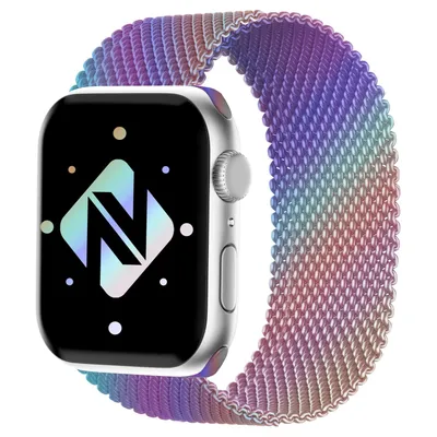 Immagine prodotto di Bracciale in acciaio inossidabile per smartwatch NALIA, compatibile con cinturini Apple Watch SE e serie 8/7/6/5/4/3/2/1, taglie 38mm, 40mm, 41mm, cinturino iWatch con chiusura magnetica, metallo, colore: multicolore