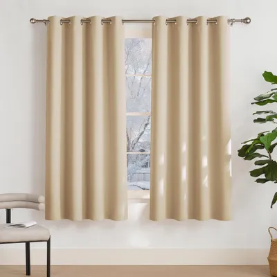 Immagine prodotto di Tende oscuranti termiche, set da 2, colore beige, dimensioni 175 x 140 cm