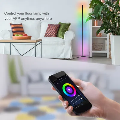 Image de Tuya Wifi S mart L ife LED Corner Floor Lamp Background Atmospheres Lampes de sol Living Standing Lighting Compatible with Home, Amazon Alexa, IFTTT