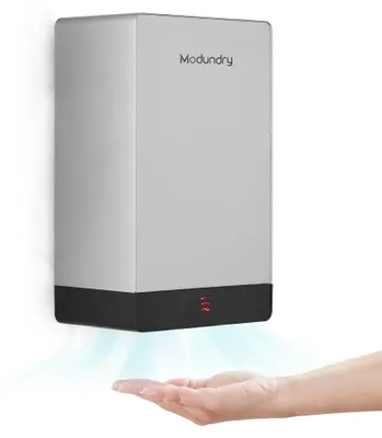 Imagen del producto de Secador de manos eléctrico de alta velocidad - 1000 W de potencia - Plástico ABS - Color plateado