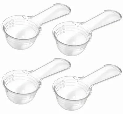 Produktbild von Novaliv 4x Messlöffel 30g robuster Kunststoff  Germany präzise Dosierung von Pulvern und Flüssigkeiten für Küche Fitness Haushalt Perfekt für Backen Waschpulver Scoop Dosierhilfe Protein