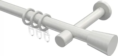 Produktbild von Interdeco Gardinenstange / Vorhangstange Weiß, Typ Prestige Sitra (Konus), 20 mm Ø 1-läufig, 260 cm