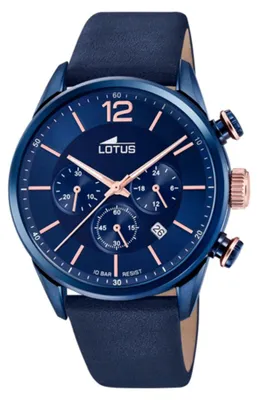 Zdjęcie produktu dla Zegarek męski LOTUS Chrono Sport 18681/2 skórzany zegarek na rękę kwarcowy niebieski UL18681/2