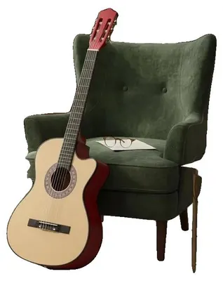Obrázok produktu pre Gitara, akustická, s pevným tremolom, tmavohnedá