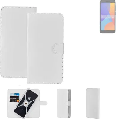 Produktbild von K-S-Trade Handy Hülle Schutz Hülle kompatibel mit Alcatel 1 (2021) Cover Case Bookstyle Bumper weiß 1x