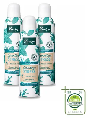 Produktbild von 3 x Kneipp Duschschaum Goodbye Stress - Wasserminze & Rosmarin - 200 ml - Großpackung - 3 Stücke