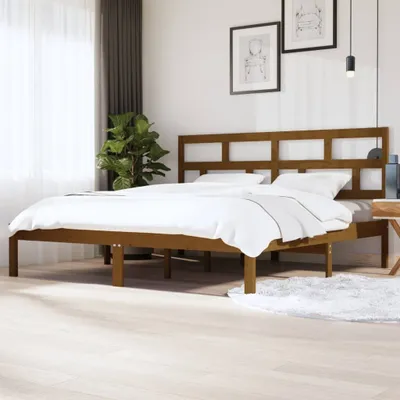 Produktbild von The Living Store Massivholzbett Honigbraun Kiefer 200x200 cm