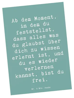 Produktbild von Mr. & Mrs. Panda Postkarte Spruch Erleuchtung und Freiheit - Meeresbrise - Geschenk, Motivation, Gefühle, Postkarten, Verlernen, Ansichtskarte, Zitat, magischer Moment