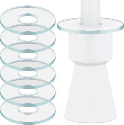 Productafbeelding van 6 stuks glazen druppelvangers voor kaarsen, 23 mm binnendiameter, druppelbescherming voor puntkaarsen en communiekaarsen, transparante kaarsmanchetten