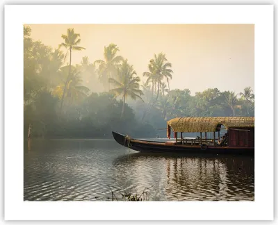 Produktbild von Poster - Poster ohne Rahmen - Indien Boot Fluss - 50x40 cm - Wand Bild - Wanddeko - Wandbilder - Kunstposter - Wandposter - Bilder - Kunstdruck - Wanddekoration - Wandbild - P2XAA50x40-4863