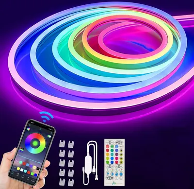 Produktbild von 5m Neon Lichtband Bluetooth Musik Sync RGBIC LED Streifen Wasserdicht Partybeleuchtung für Wand TV Schlafzimmer Spielzimmer DIY Deko