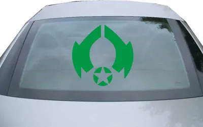 Produktbild von Indigos UG - Aufkleber Heckscheibe & Motorklappe DE7112 - grün - 600x600 mm - Alte Republik - Auto Scheiben Fenster Heckklappe Tuning Racing JDM - Die cut