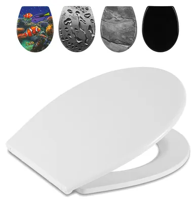 Immagine prodotto di Copertura per WC in Duroplast, con sistema di chiusura rallentata e fissaggio rapido, forma ovale, colore bianco puro