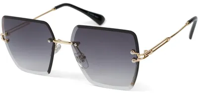 Image de styleBREAKER Lunettes de soleil pour femmes sans monture avec verres carrés en polycarbonate et taille diamant | UV400 teinte dégradée | branches métalliques plaquettes de nez réglables