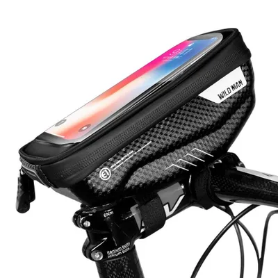 Produktbild von WILDMAN Fahrrad-Lenkertasche E1 1L, wasserdicht, Schwarz, Touchscreenfähig