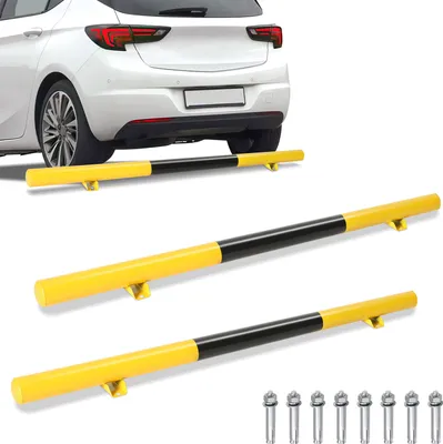 Immagine prodotto di Clanmacy 2X arresto ruota arresto parcheggio striscia riflettente ebanite gomma dura riflettore distanza