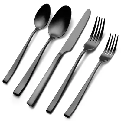 30-teiliges Besteckset matt schwarz, Edelstahl, 6 Personen