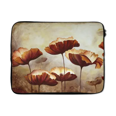 Produktbild von MuchoWow® Laptop Hülle 17 Zoll Laptoptasche Malerei - Blumen - Ölfarbe - Pflanzen - Zipper - Schutzabdeckung