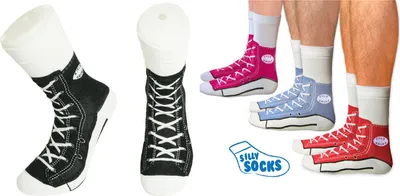Produktbild von *Sneaker Socken schwarz Silly Socks in Turnschuh Optik Sportsocken
