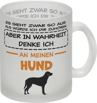 Produktbild von In Wahrheit denke ich an Hunde Glas Tasse
