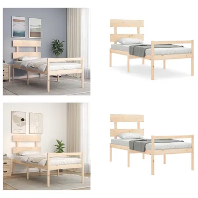 Produktbild von vidaXL Seniorenbett mit Kopfteil Massivholz - Seniorenbett - Seniorenbetten - Bett Für Senioren - Betten Für Senioren