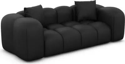 Produktbild von Kunstleder 2-Sitzer Couch Valora Schwarz