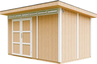 Produktbild von Gartenhaus  8,7m²  mit Boden und Bitumenfliesen - Geräteschuppen B412xL279xH239 cm - Gartenhütte TIMBELA M904A - HARVEST HONEY