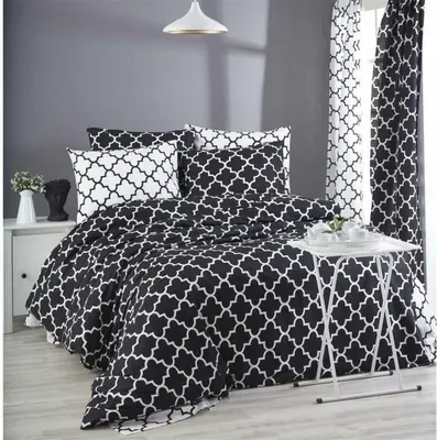 Produktbild von L'Essentiel Linge de Maison, Madalyon - Black, Ranforce King-Size-Bettbezug-Set (FR), 100 % BAUMWOLLE RANFORCE, Schwarz, 240 x 220 cm