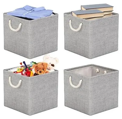 Zdjęcie produktu dla Pudełka do przechowywania tkanina zestaw 4 szt 30X30 cm składane