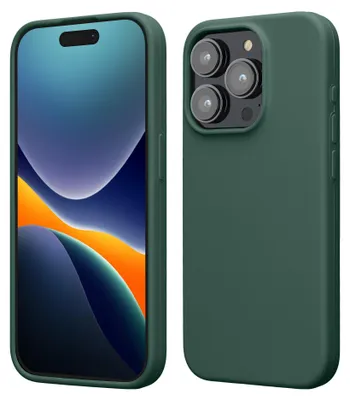 Produktbild von kwmobile Handyhülle für iPhone 15 Pro Max Hülle, für iPhone 15 Pro Max Case - Hülle Silikon - kabelloses Laden - Tannengrün