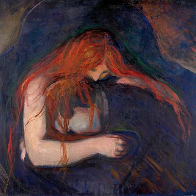 Zdjęcie produktu dla Obraz drukowany Edvard Munch - Wampir, 1895 (100 x 100 cm)