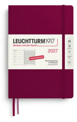 Produktbild von Wochenkalender & Notizbuch Medium A5 Port Red 2027