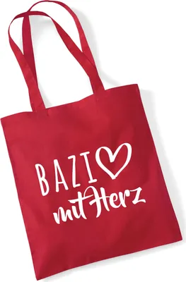 Produktbild von Huuraa Jutebeutel Bazi mit Herz 10 Liter Classic Red Baumwolle Tasche Geschenkidee