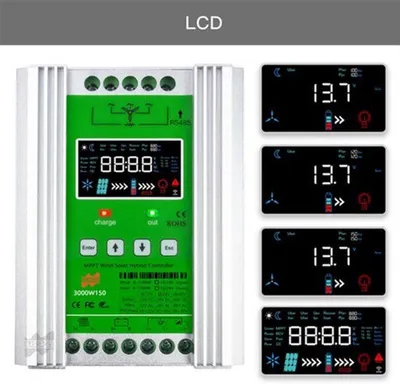 Productafbeelding van Laadregelaar Hybride - 3000 W MPPT Wind Solar - 12 24 48 V - Met LCD Display - Voor Batterijen